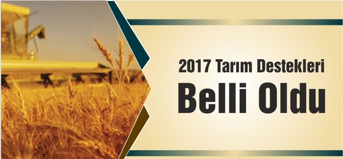 2017 Tarımsal Desteklemeler Belirlendi